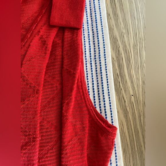 M Missoni Womens  Size 42 US 6 Sleeveless Sheath Knit Dress V Neck Red - Picture 9 of 16